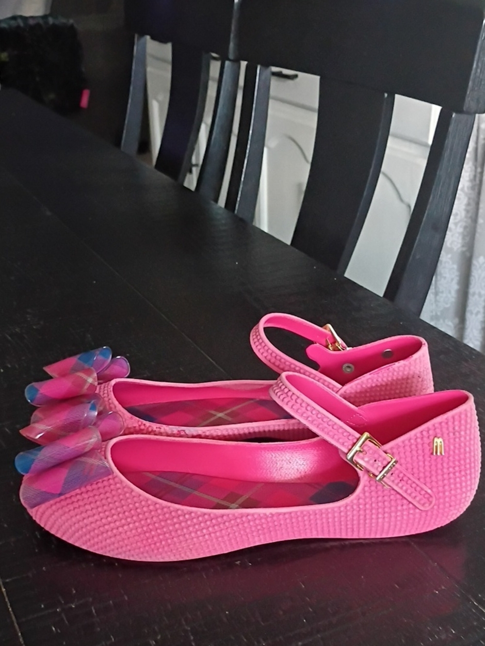 Melissa Pink Girls Bow Mary Jane Flats